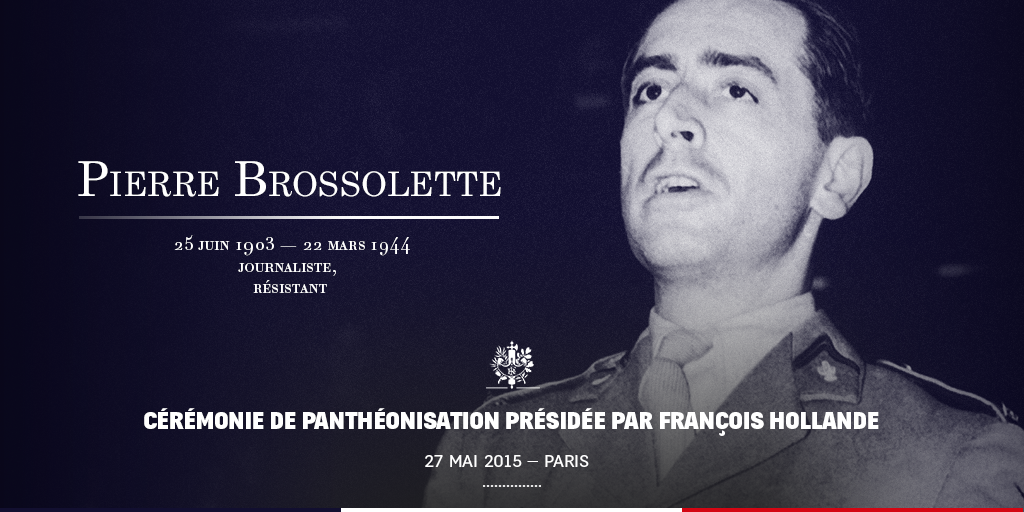 Elysee's tweet photo. Dès 17h, suivez sur http://t.co/kV7QU0I9v6 l'entrée au #Panthéon de ces quatre figures, en présence de @fhollande http://t.co/XGVK6ZjeS8