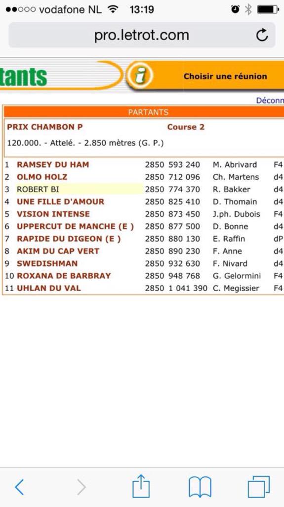 robbertl1984's tweet photo. https://t.co/kJ4URPnQ8J #RobertBi #Elitloppet2015 #vincennes http://t.co/xJ3srBiwVj
