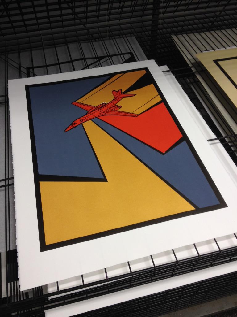 Katy_KBAM's tweet photo. Huzzah! .......#pullingprints #screenprinting @MegaloPrint residency #B1 #planesdelverano20155 http://t.co/iwOD2NPhHd