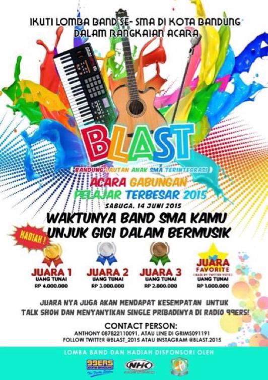 Lomba Band se-SMA Kota Bandung dalam Rangkaian Acara @Blast_2015 ,Saatnya Unjuk gigi, Yuk Daftar!