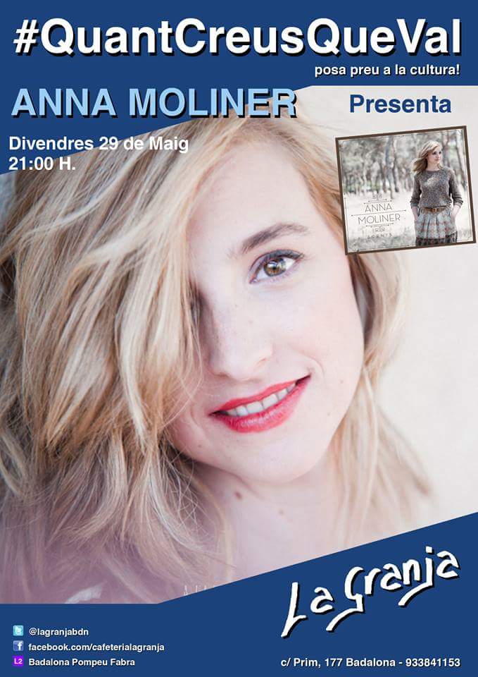 lagranjabdn's tweet photo. @AgendaConcertsC @ConcertsxCat aquest divendres #QuantCreusQueVal amb @anna_moliner #Badalona @bdncom @EPbadalona http://t.co/fjTbkZrXNM