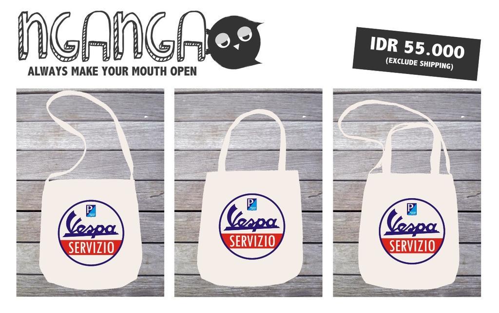 Open Pre-Order Nganga Canvas Bag "Vespa Servizio"(25 may - 8 June) order now! Only IDR. 55.000