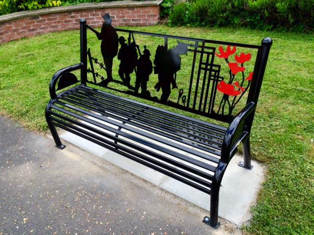 This bench has been installed in Branston in honour of those who died in the First and Second World Wars.