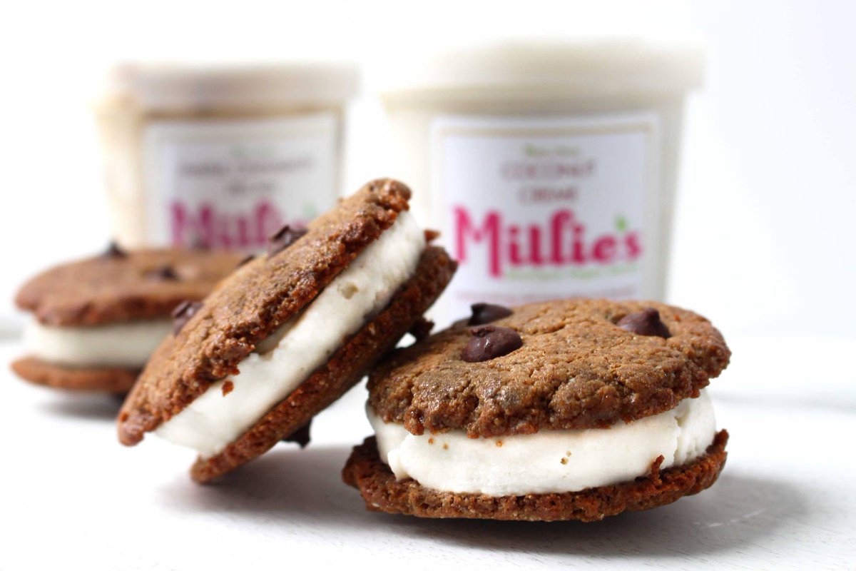 Introducing our new #Vegan #Gelato Sandwich! Made with @milliesgelato and our Beaming Cookies. #dairyfree