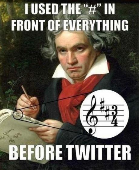 TMSimprov's tweet photo. The original Twitster. #beethoven #bad pun #hashtag http://t.co/NrGvj4gk7y
