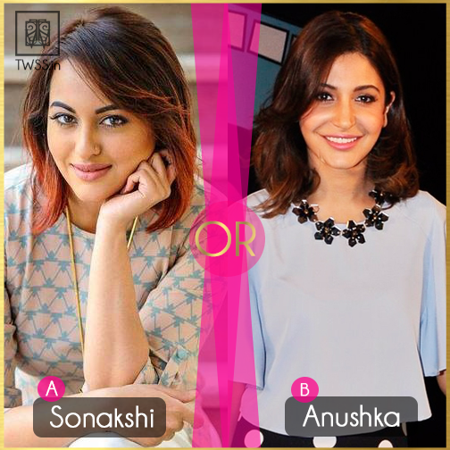 TWSS_IN's tweet photo. 2015 has without a doubt proved to be the 'Year of the Bobs'!
Who's your pick? 
A) Sonakshi Sinha
B) Anushka Sharma http://t.co/dHpD8UI6mX