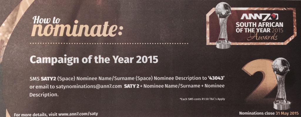 Abramjee's tweet photo. #SATY2015 Nominate now http://t.co/7lL5X8KbLO