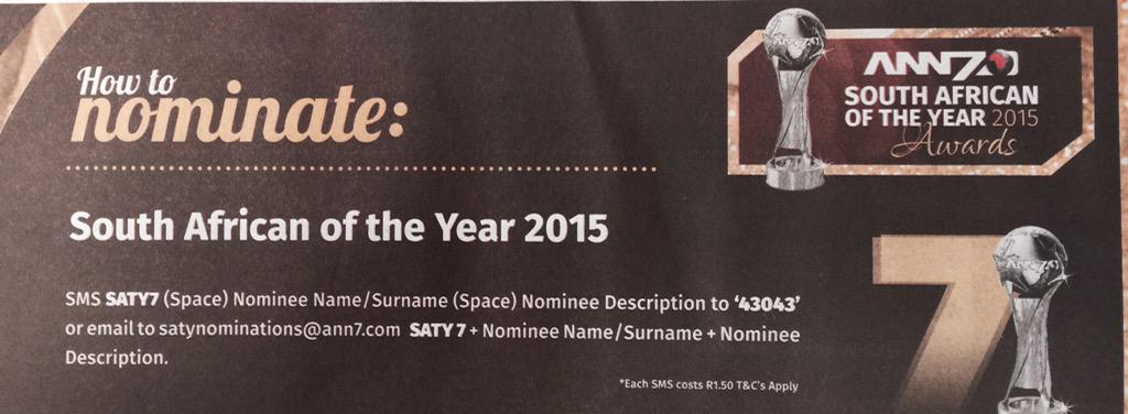 Abramjee's tweet photo. #SATY2015 Nominate now http://t.co/7lL5X8KbLO