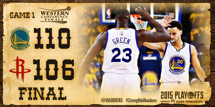 warriors's tweet photo. Dubs lead the series 1-0. #StrengthInNumbers http://t.co/N29yfaUJ6z