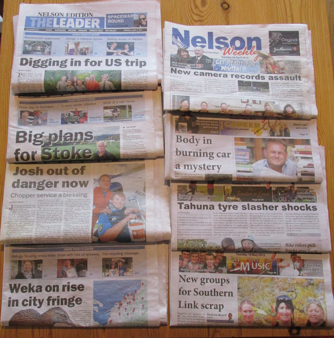 GigaCider's tweet photo. Comparing #headlines @nelsonweekly @nelson_leader #news #nsnz #nelsonnz #gigatownnsn http://t.co/yfIWTZE8Bv