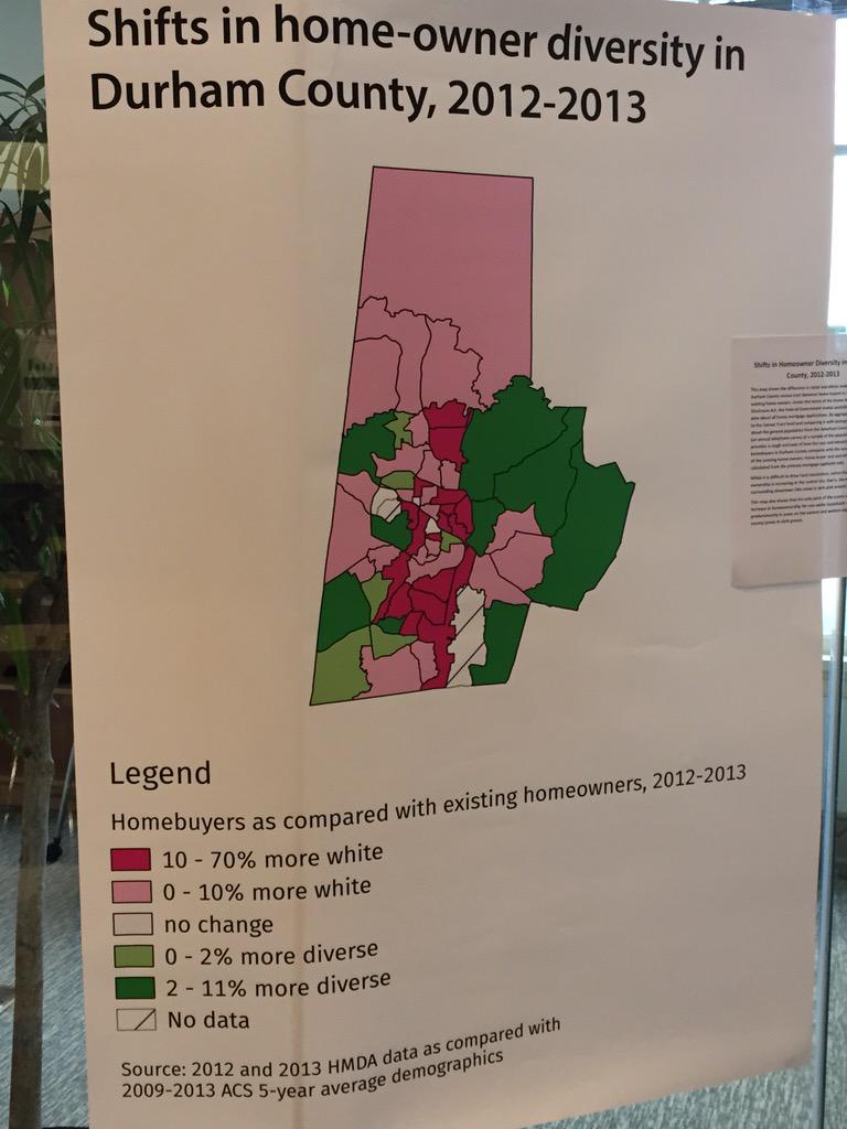 Map on homeowner diversity in Durham