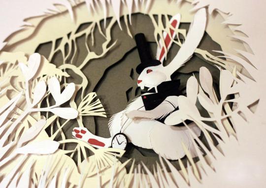 themarginalian's tweet photo. Alice in Wonderland in gorgeous cut-paper illustrations by a Russian artist http://t.co/vDnnuCagVf http://t.co/q8OtbghXwN