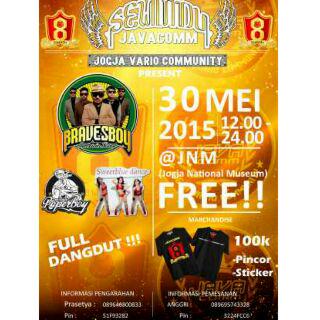 Jogja24Jam's tweet photo. 30/05/2015 ||Aniversarry @VarioJogja 8th gueststar @BRAVESBOY_YK @SweetBLueDancer #jnm ||Free #javacomm8 http://t.co/4LDoamsOqE