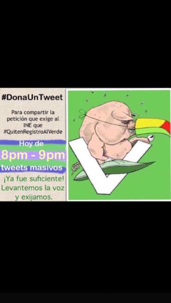 DeniseDresserG's tweet photo. Urgente! Mañana INE discute pérdida de registro del Verde. Dona un RT y una firma hoy 8-9 http://t.co/jQFNzmLjNs http://t.co/I7PxEpx0Ux