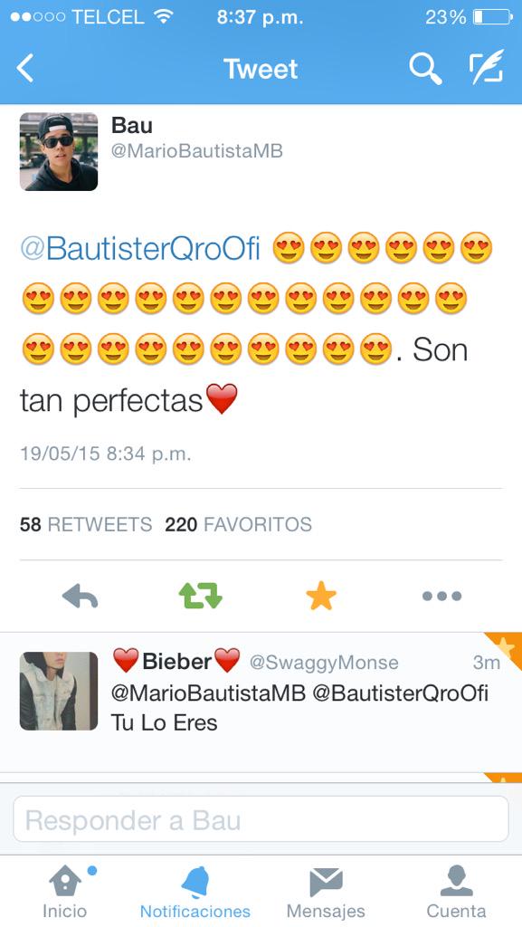 BautisterQroOfi's tweet photo. 19/05/15 @MarioBautistaMB nos contesto ❤️😭😭😭🙈❤️❤️ http://t.co/KRvL9otyOW