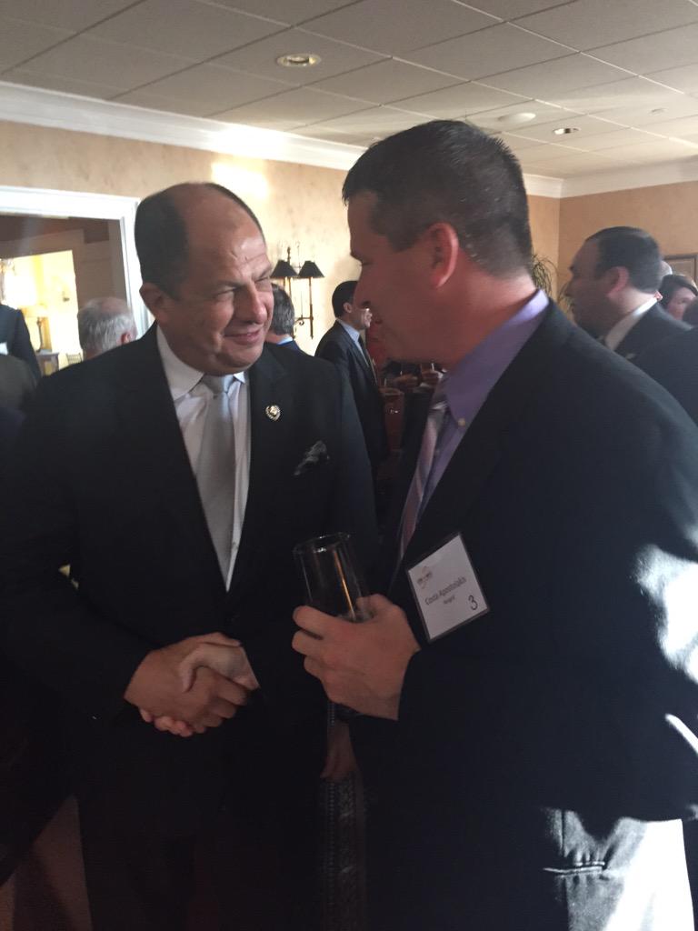 apostolakis's tweet photo. I had the privilege to meet the President of Costa Rica, Luis Guillermo Solís in Charlotte   @nexgrid http://t.co/cY5V6d0Wzq