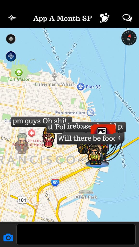 _davideast's tweet photo. First up is the @Epoque_app. Location chat with SNES characters. Powered by Firebase and available in the App Store! http://t.co/JqtWEWlPqc