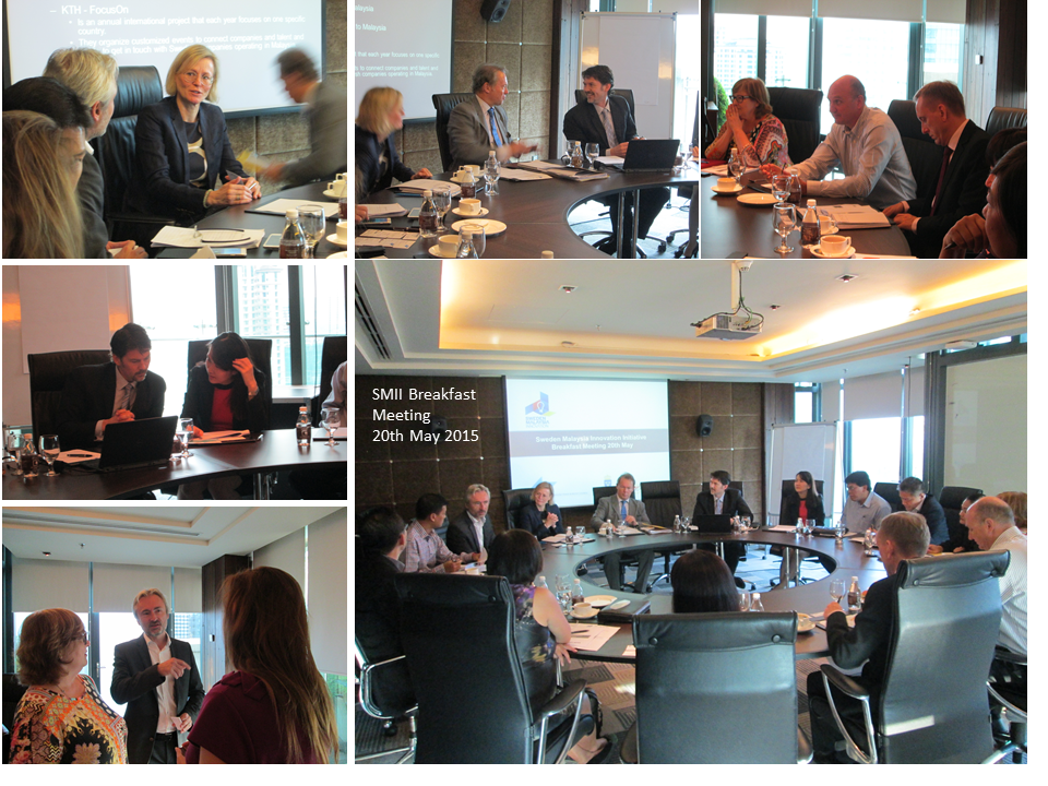SwedeninMY's tweet photo. Sweden-Malaysia Innovation Initiative (SMII) breakfast meeting. Thanks to @BusinessSweden @inovasiMY &amp; Swe companies! http://t.co/dUnCbFQ95z
