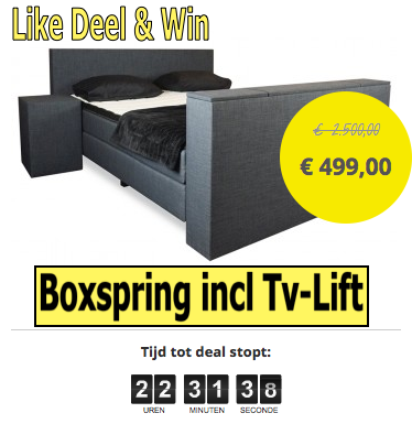 Doe een poging Geelachtig kathedraal Bosch Bedding on Twitter: "Like Deel &amp; Win Boxspring incl Tv-Lift  31mei! http://t.co/RHHn4PiyoN €499 Gratis bezorgd in de Benelux!  http://t.co/xjmHSXmEZ3" / Twitter