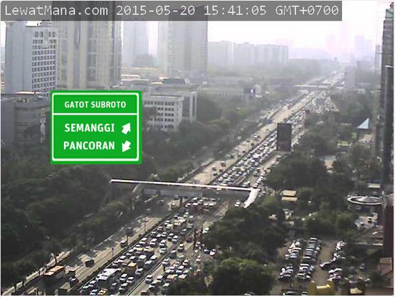 lewatmana's tweet photo. 15:43 cctv LewatMana: Tol Dalkot dari Slipi menuju Tol Cikampek macet, sebaliknya lancar. #JKTB (via T1) http://t.co/jcJG9Iluds