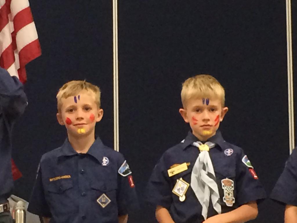 springsmama's tweet photo. Crossover for #cubscouts #boyscout Ollie and Aaron are Webelos --acronym for (we be loyal scouts) #Pack166 http://t.co/9xg9SjmPoA