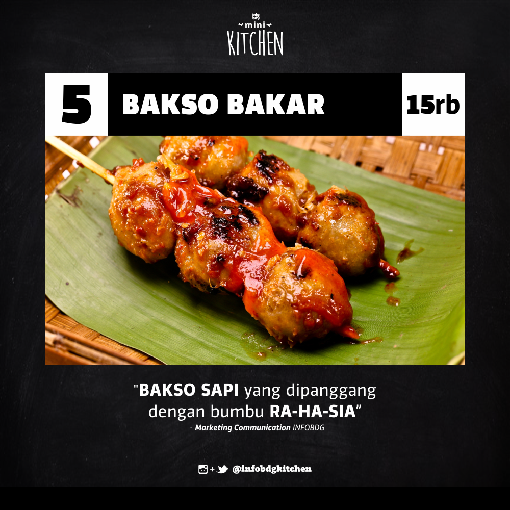 infobdgkuliner's tweet photo. Bakso bakar itu udah biasa tp bakso bakar yg di @InfobdgKitchen Jl Hasanudin 28 rasanya ga pasaran! Cobain yuk http://t.co/HYCQv5xFgC