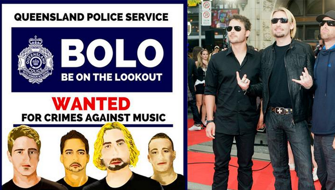 9NewsAUS's tweet photo. Queensland Police takes a dig at @Nickelback ahead of their Brisbane show. http://t.co/9ZWMTOqRBc #9News http://t.co/zfzj8BkLKz