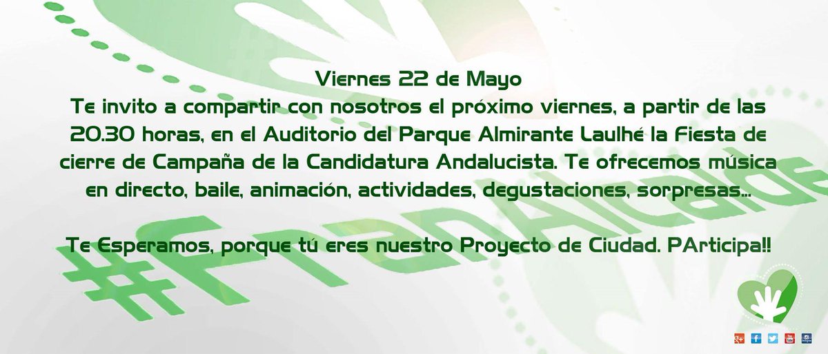 ConFranRomero's tweet photo. #FranAlcalde #VotaFran #Evento Cierre de Campaña @franromero1972 Viernes 22 de Mayo Parque Almirante Laulhé #LaIslaSF http://t.co/7gp2GYgGNy