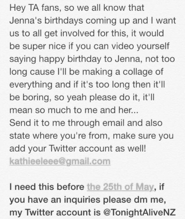 TonightAliveNZ's tweet photo. JUST A REMINDER <3 http://t.co/xJxdgdD1HX