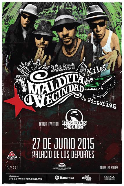elgaragechannel's tweet photo. @MalditaVecindad y @desordenpublico, dos grandes bandas un mismo día celebrando sus #30Años en el @ElPalacioMx 27/06 http://t.co/xRcKhkhlkm