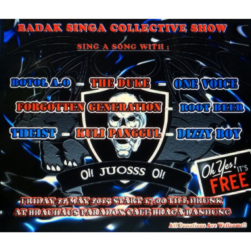 save the date! 22 may 2015 at Brauhaus paradox cafe, Braga Bandung! GRATIS! #HidupAdalahUdunan