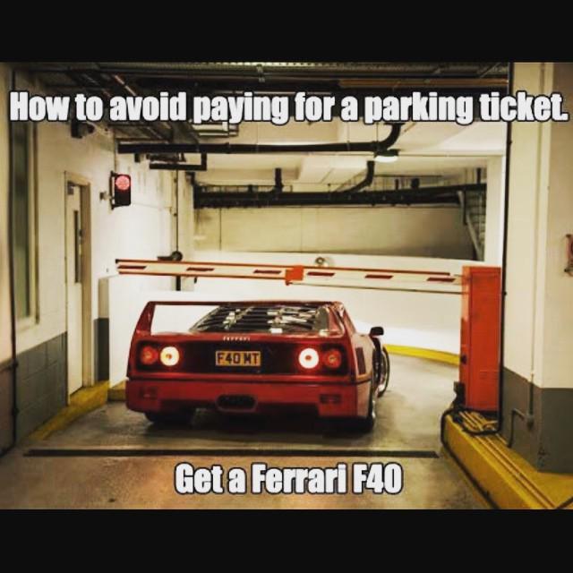 OnlyFerrariPics's tweet photo. Either pay a ton up front, or over th length of time!
#cleanhumour #funny #Ferrari #f40 #nopaying #freeparking #spโฆ http://t.co/ZqhcVmxLdq