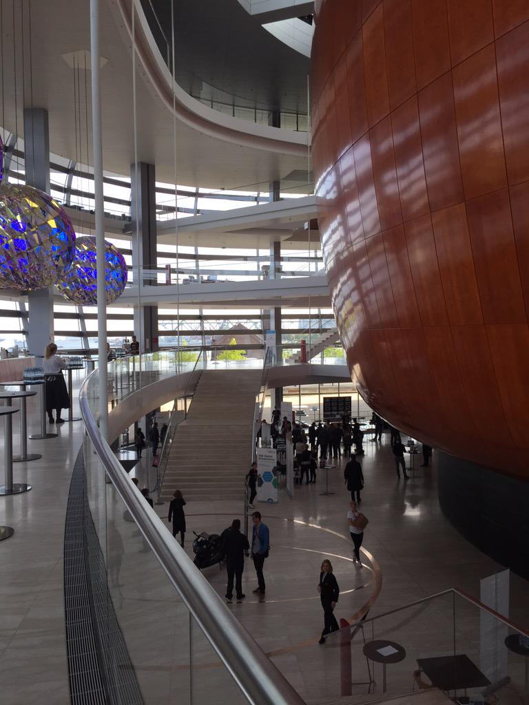 KlausNyengaard's tweet photo. First of 1000 people arrive at Cph Opera House for full day of learning/celebrating/mingling #techbbq15 #cphftw http://t.co/hP7lR03UPE