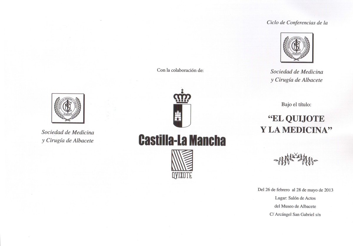 MuseodeAlbacete's tweet photo. Conferencia. Jueves, 21 de mayo.
20 h
- "Don Quijote ¡loco!". Joaquín Arnau Amo (Catedrático de Arquitectura) http://t.co/viXFGADvQB