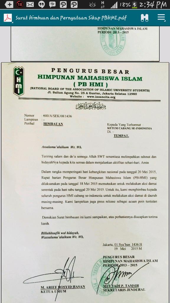 Kpktanpasaut On Twitter Surat Himbauan Pernyataan Sikap