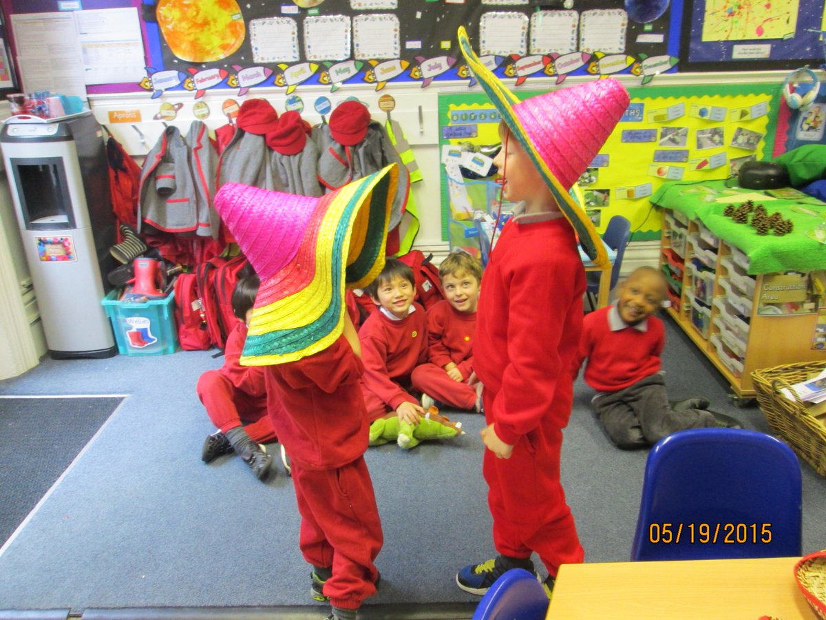 RavenstoneTLG's tweet photo. Some of our Reception children enjoying Mexican day! http://t.co/cTBkzQ683O