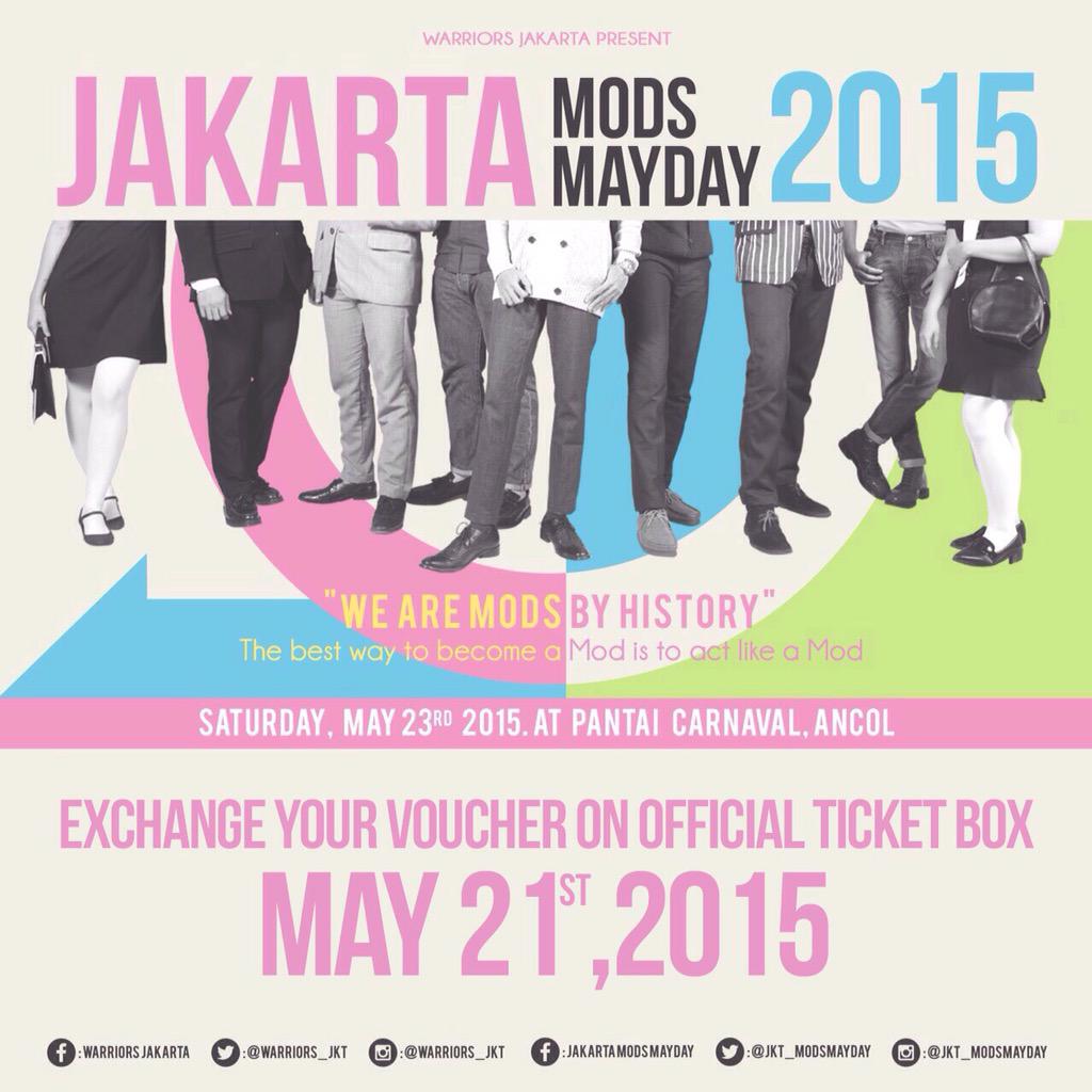 JKT_modsmayday's tweet photo. INFO TICKET: 21 May 2015 - Penukaran Pre Sale ticket #JMMD15 di ticket box tempat kalian membeli Pre Sale. http://t.co/kOcmuN0E4z