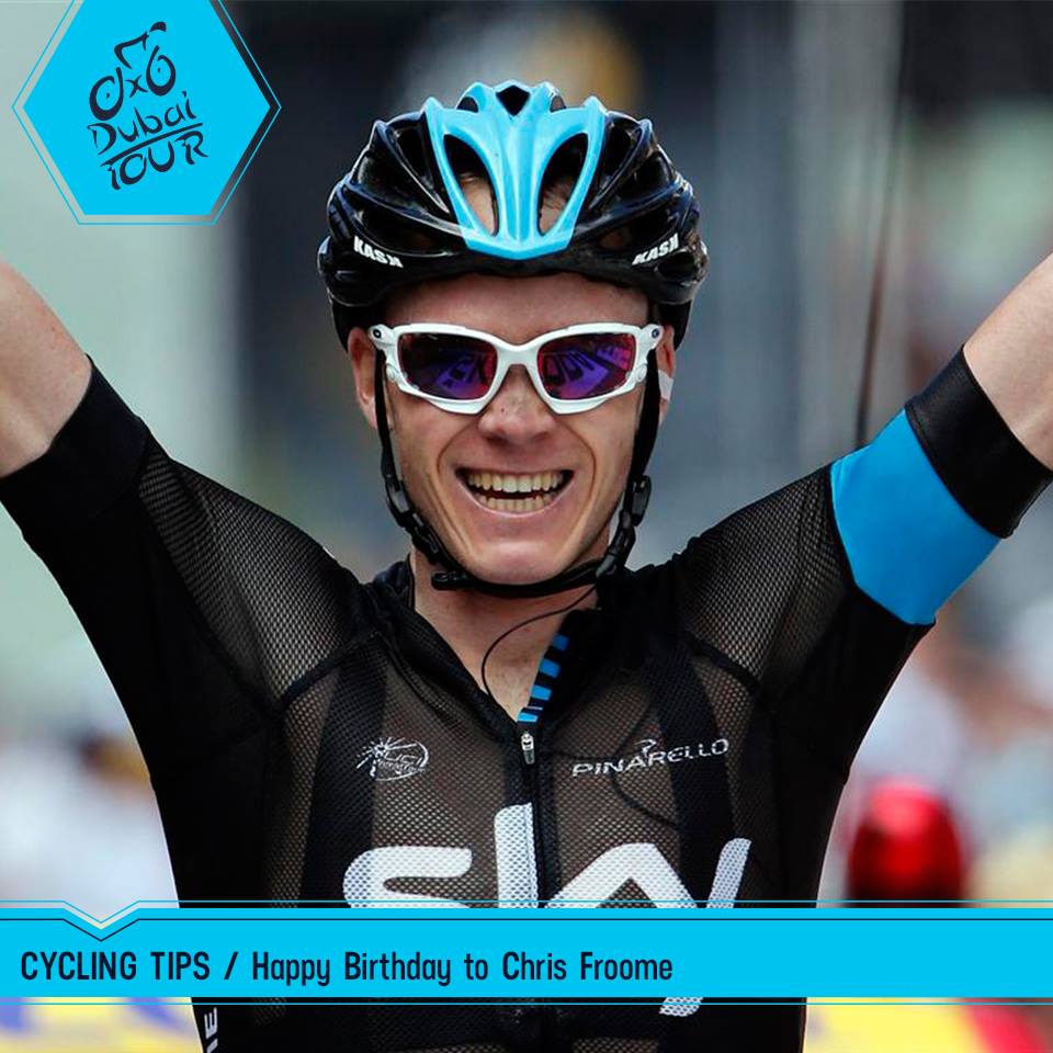 \" :
Happy Birthday to Chris Froome, Team Sky!
 \" Happy Birthday Froome !!!!