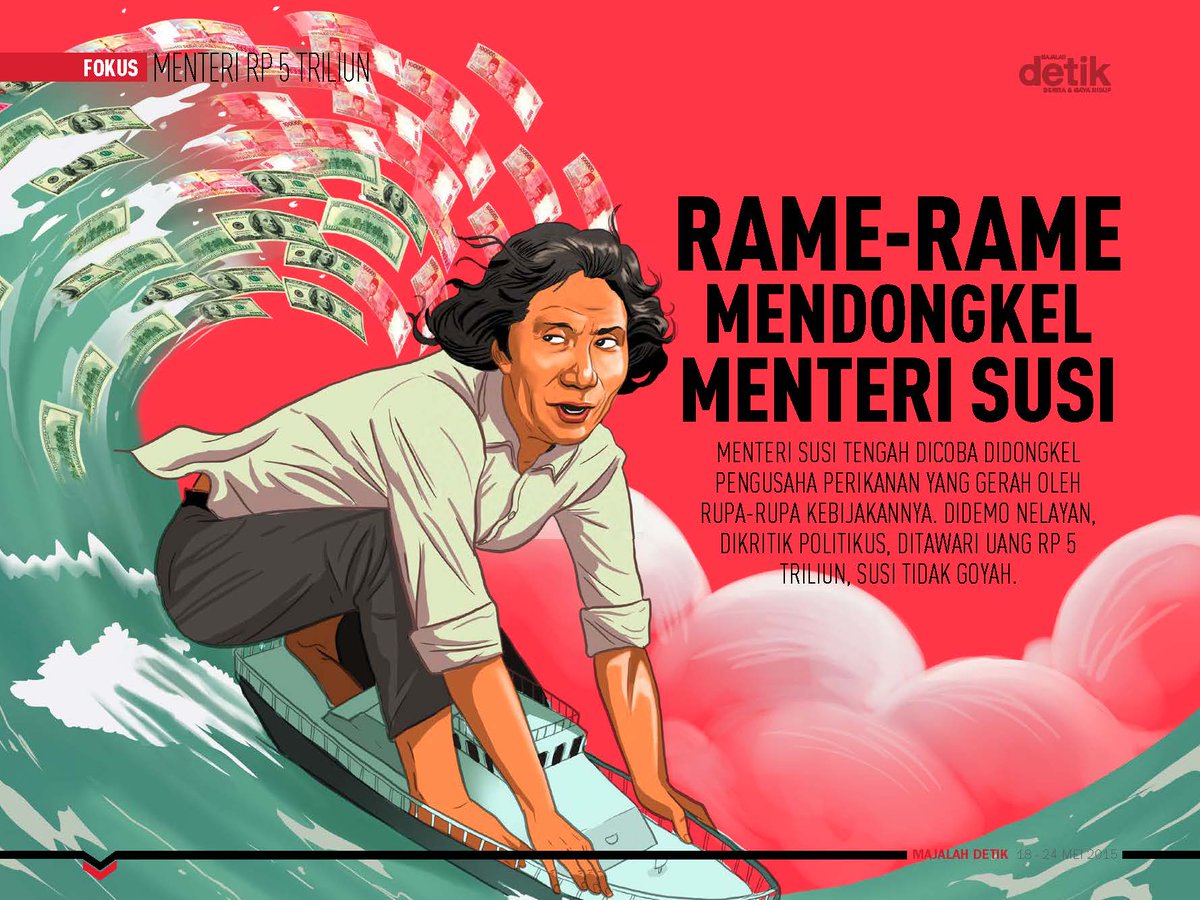 detikcom's tweet photo. Ditawari Rp 5 triliun, Menteri Susi tak goyah http://t.co/Jt6IDkPKkN | @majalah_detik http://t.co/49l12cnVTJ