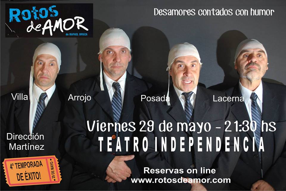 TeIndependencia's tweet photo. Viernes 29 de mayo
"ROTOS DE AMOR"
Entrada General $80, Estudiantes y Jubilados $50
@MarizulMza @FabricioCentorb http://t.co/z7w6yowr7h