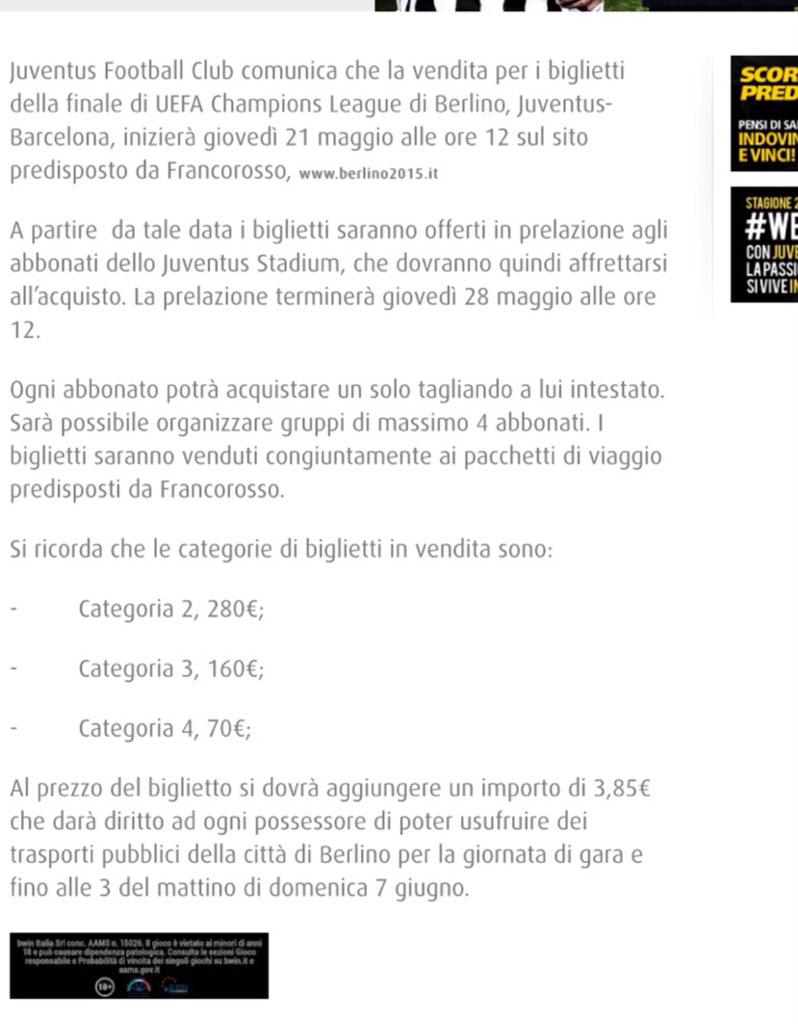 bibmas's tweet photo. @Chopin_Hauer fattela passare ...7 giorni di prelazione per gli abbonati e sono 28.000 . biglietti disp 19000.. dura! http://t.co/EJ605vFPyt