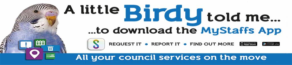 StaffordshireCC's tweet photo. A little birdy told me to download the #MyStaffsApp http://t.co/ViB6WEpWdS http://t.co/aHRw107lSY