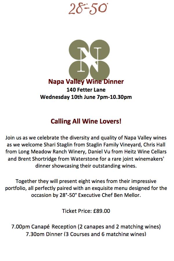 60secwine's tweet photo. @2850Restaurant are holding a very special wine dinner showcasing outstanding wines from the Napa Valley. Book now! http://t.co/VjDzihhXyL