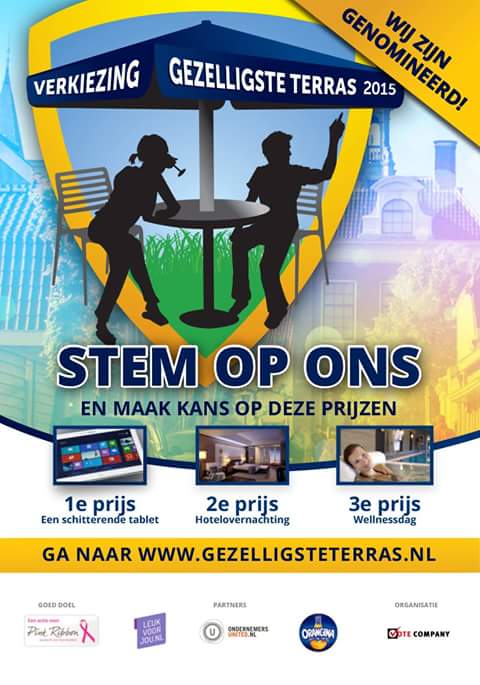 NieuweJachthuis's tweet photo. De strijd om de stemmen is weer begonnen! Stemt u op ons terras? Maak kans op mooie prijzen! http://t.co/DW71c4lYbG http://t.co/jQ1t4MzSJS