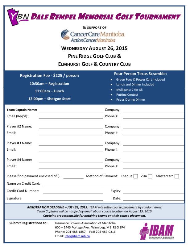 IBAManitoba's tweet photo. Registration has been posted for the 2015 Dale Rempel Memorial Golf Tournament, http://t.co/4ktKtTnqgc #IBAM2015 http://t.co/ZUGExEU3JS