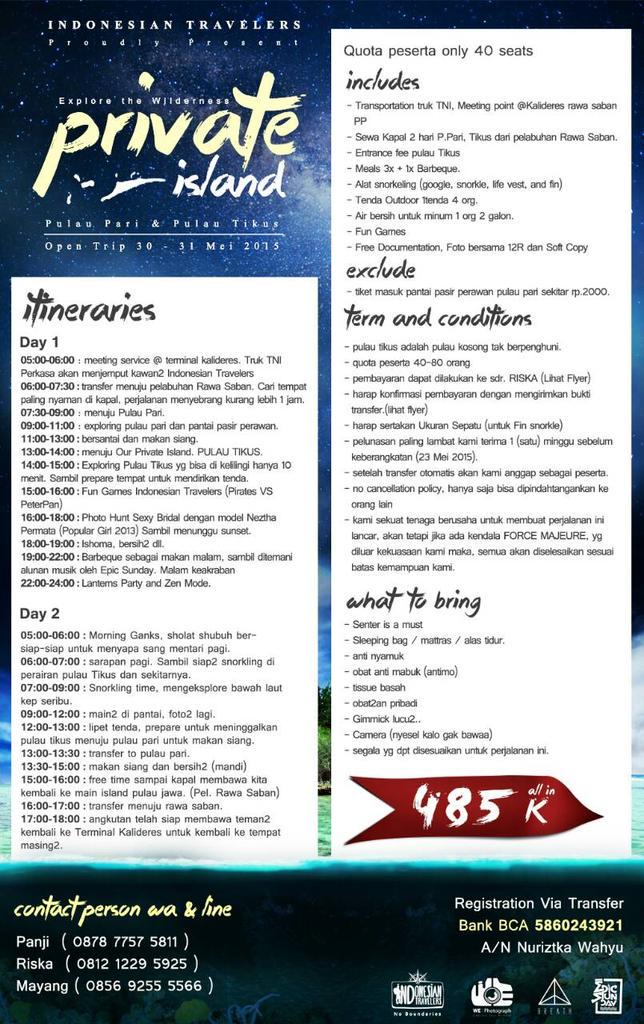 Mau tau itinerary kita ngapain aja? Check.. baby.. check..