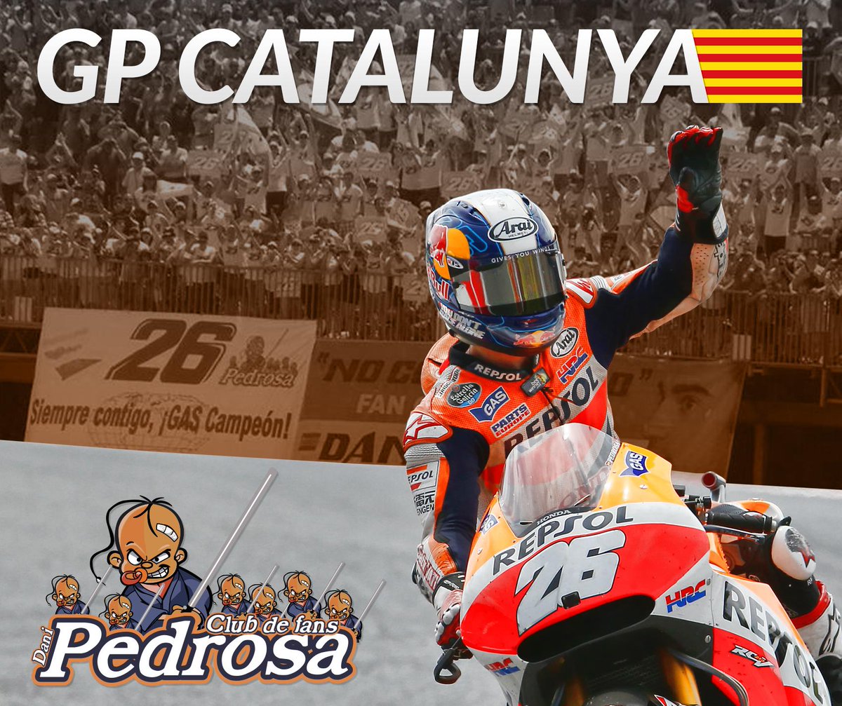 26_DaniPedrosa's tweet photo. ¡Vive el #GPCatalunya con mi @ClubfansPedrosa! http://t.co/aX08PzJI5D ¡Os espero a tod@s en la grada B! 😉 👏 http://t.co/w7XJJVBbog