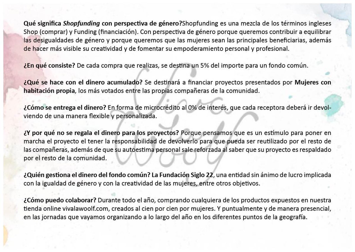 VivaLaWoolf's tweet photo. ¿Qué es nuestro #Shopfunding con perspectiva de género? Lo más sano e inteligente, porque apoyas a @Mujeresquecrean. http://t.co/8dKWh5EQKv