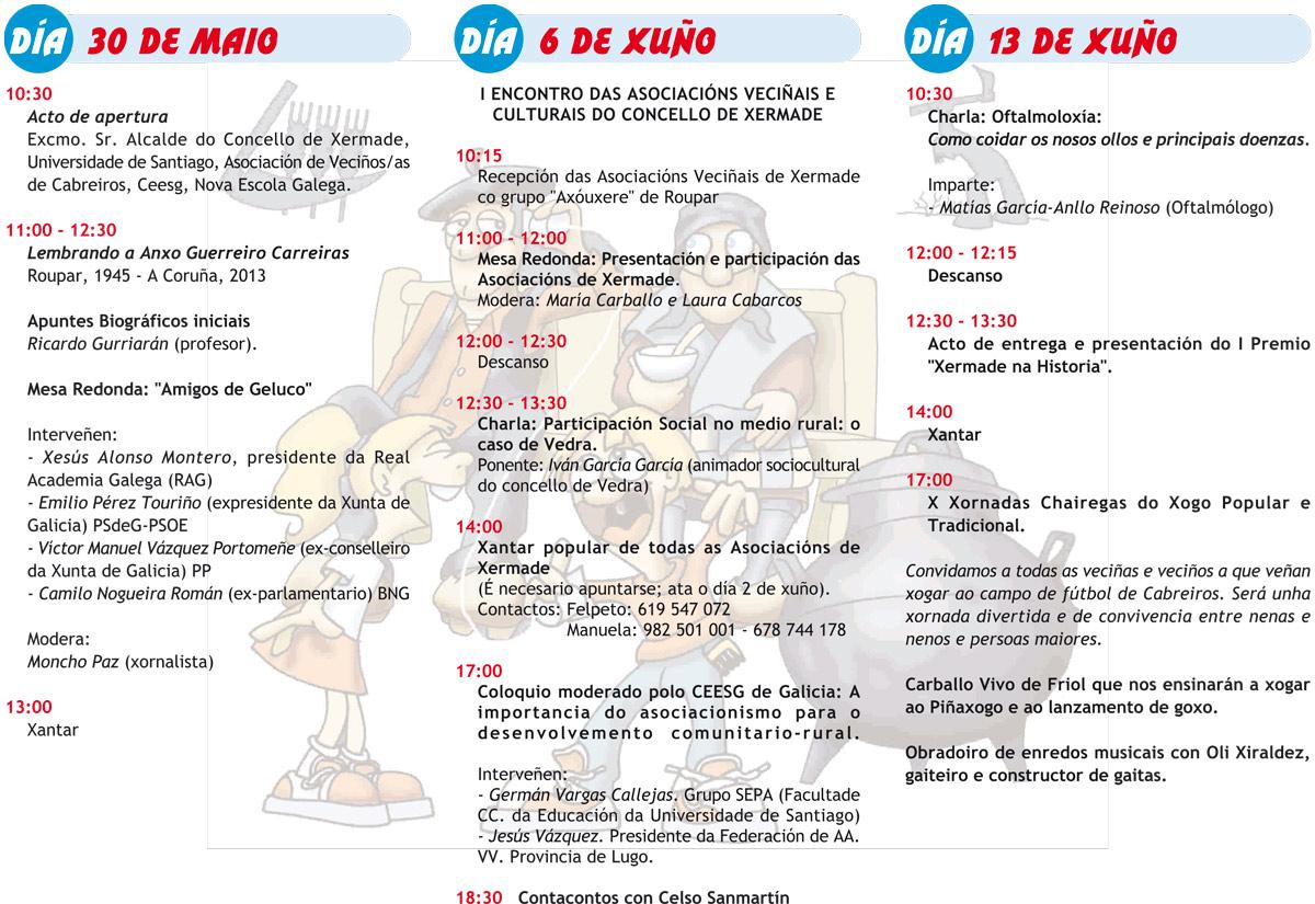 ConcelloXermade's tweet photo. A AA.VV de Cabreiros, a USC e o Concello de Xermade presentan as XI Xornadas Interxeneracionais Rurais http://t.co/6e4ZTm0saO