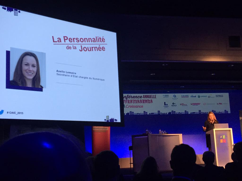 Scopexec's tweet photo. #CAIC_2015 @axellelemaire Annonce le lancement Ticket = visa+aide+incubation pour talents étrangers dans start up http://t.co/ZaQIhsO1SD